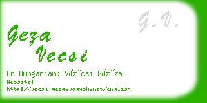 geza vecsi business card